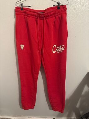Crooks & Castles Red Logo Track Joggers NWOT